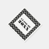 Silver Chevron Glitter Afstuderen Paper Napkins Servet (Hoek)