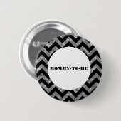 Silver Chevron Glitter Baby shower Button (Voorkant /achterkant)