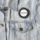 Silver Chevron Glitter Baby shower Button (In situ)