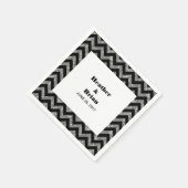 Silver Chevron Glitter Paper Napkins Servetten (Hoek)