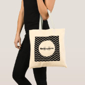 Silver Chevron Glitter Quinceañera Canvas tas (Voorkant (product))