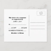 Silver Chevron Glitter RSVP Briefkaart (Achterkant)