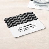 Silver Chevron Glitter Sweet 16 Onderzetters (Schuin)