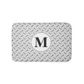 Silver Chevron Pattern met aangepast monogram Badmat (Voorkant)