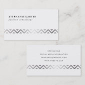 Silver Chevron Pattern Visitekaartje (Voorkant / Achterkant)