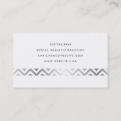 Silver Chevron Pattern Visitekaartje (Achterkant)