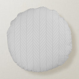 Silver Chevron Rond Kussen