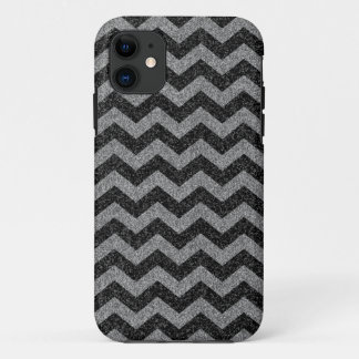 Silver Chevron Sparkly Glitter iPhone 11 Hoesje