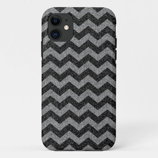 Silver Chevron Sparkly Glitter Case-Mate iPhone Case (Achterkant)