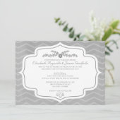 Silver Chevron Wedding Invitations Kaart (Staand voorkant)