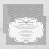 Silver Chevron Wedding Invitations Kaart (Voorkant / Achterkant)