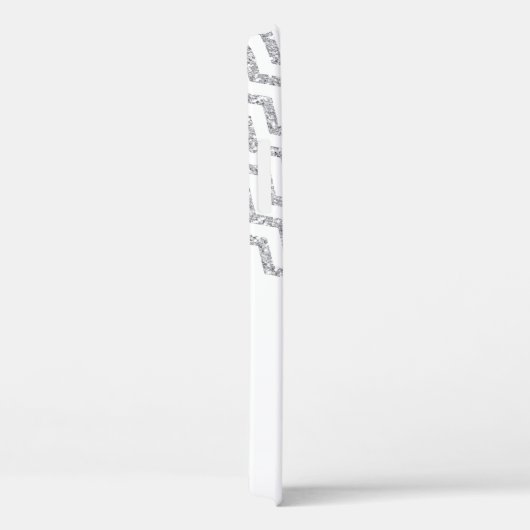 Silver Chevron White, gepersonaliseerd Case-Mate iPhone Case (Achterkant / Rechts)