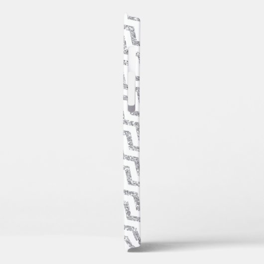 Silver Chevron White, gepersonaliseerd Case-Mate iPhone Case (Achterkant / Links)