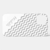 Silver Chevron White, gepersonaliseerd Case-Mate iPhone Case (Achterkant (horizontaal))
