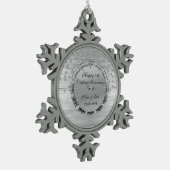 Silver Chic Diamonds 10th Wedding Jubileum Tin Sneeuwvlok Ornament (Links)
