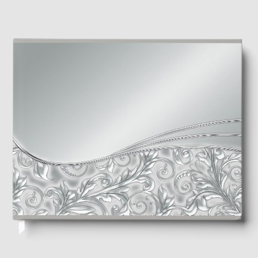 Silver Chic Formal Wedding of Shower Guestbook Gastenboek (Voorkant)
