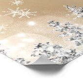 Silver chic gouden sneeuwden grenen welkom vrijgez poster (Hoek)