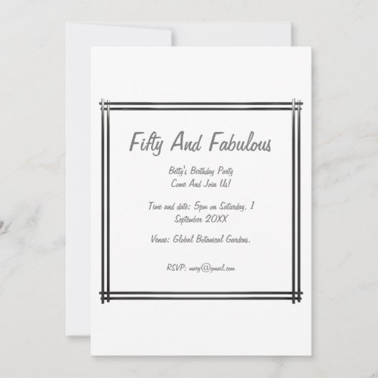 Silver Chic Lijst 50 en verbluffend Birthday Kaart (Voorkant)