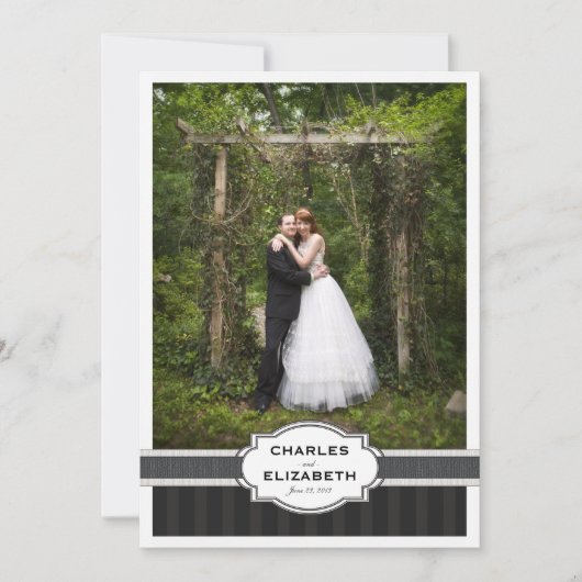 Silver Chic Wedding Hartelijk dank Bedankkaart (Voorkant)