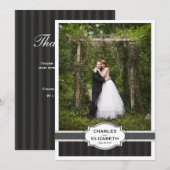 Silver Chic Wedding Hartelijk dank Bedankkaart (Voorkant / Achterkant)