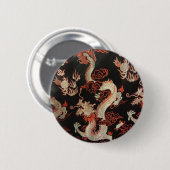 Silver Chinese Dragon Ronde Button 5,7 Cm (Voorkant /achterkant)