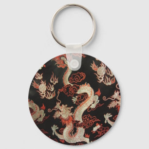 Silver Chinese Dragon Sleutelhanger