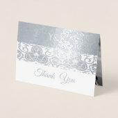 Silver Chinoiserie - bruiloft Bedankt Folie Kaarten (Voorkant)