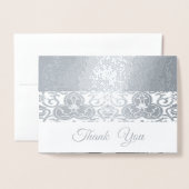 Silver Chinoiserie - bruiloft Bedankt Folie Kaarten (Voorkant met envelop)
