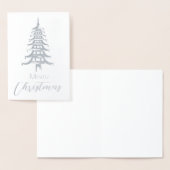 Silver Chinoiserie Pagoda Kerstboom Folie Folie Kaarten (Display)