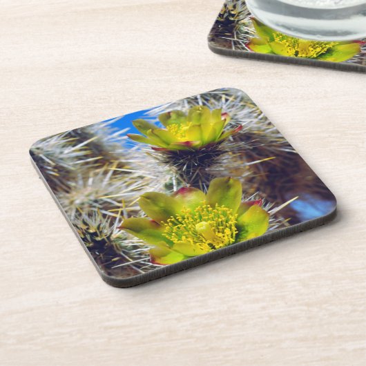 Silver Cholla Cactus Wildblos Drankjes Onderzetter (Linkerzijde)