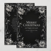 Silver Christmas Flower Wenskaart Kaart (Voorkant / Achterkant)