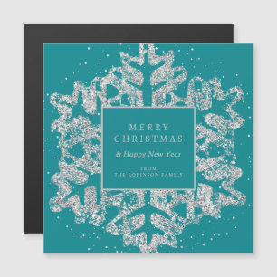 Silver Christmas Glitter Snowflake Corporate Blauw