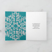 Silver Christmas Glitter Snowflake Corporate Blauw Feestdagen Kaart (Binnen)