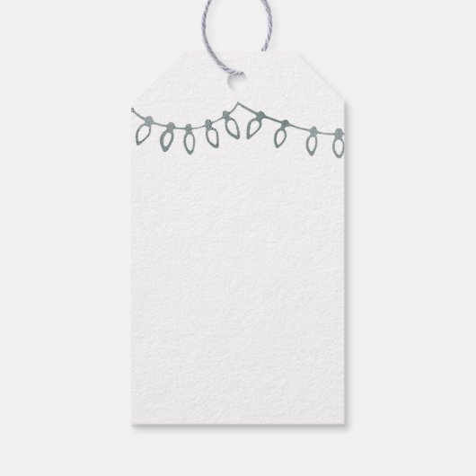 Silver Christmas String Lights Cadeau-Labels Cadeaulabel (Achterkant)