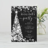 Silver Christmas Tree Company Vakantie Feest Kaart (Staand voorkant)