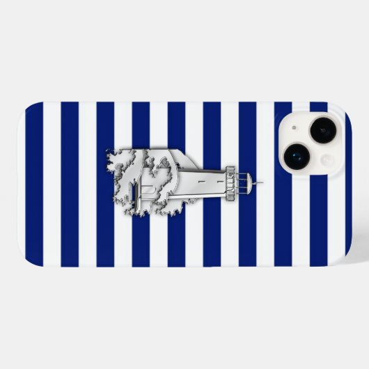 Silver Chrome-achtige vuurtoren op marineschepen Case-Mate iPhone Case (Achterkant (horizontaal))