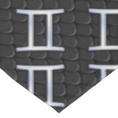 Silver Chrome als Gemini Zodiac Sign Tafelkleed (Gekanteld)