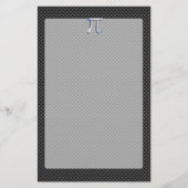 Silver Chrome als PI-symbool op koolstofvezel afdr Briefpapier (Voorkant)