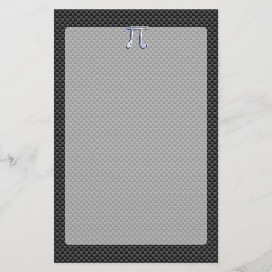 Silver Chrome als PI-symbool op koolstofvezel afdr Briefpapier (Voorkant)