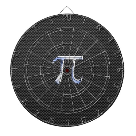 Silver Chrome als PI-symbool op koolstofvezel afdr Dartbord (Voorkant)