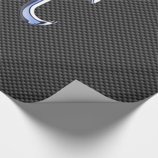 Silver Chrome als PI-symbool op koolstofvezel Cadeaupapier (Hoek)