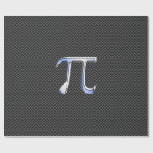 Silver Chrome als PI-symbool op koolstofvezel Cadeaupapier (Vlak)