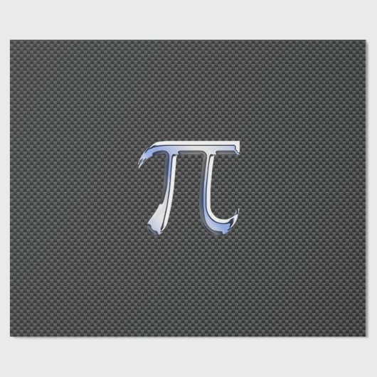 Silver Chrome als PI-symbool op koolstofvezel Cadeaupapier (Vlak)