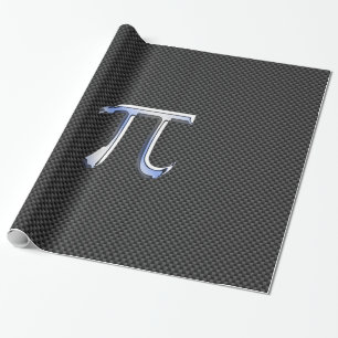 Silver Chrome als PI-symbool op koolstofvezel Cadeaupapier