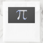 Silver Chrome als PI-symbool op koolstofvezel Rechthoekige Sticker (Tas)