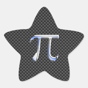 Silver Chrome als PI-symbool op koolstofvezel Ster Sticker