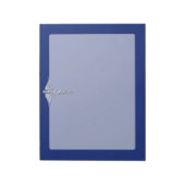 Silver Chrome Caduceus Medical Symbool op Navy Blu Notitieblok (Linkerzijde)
