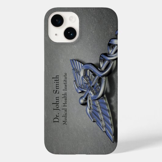 Silver Chrome Caduceus Symbool Professional Case-Mate iPhone Case (Achterkant)