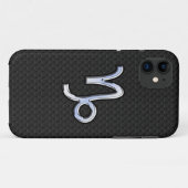 Silver Chrome Capricorn Zodiac Symbol Case-Mate iPhone Case (Achterkant (horizontaal))