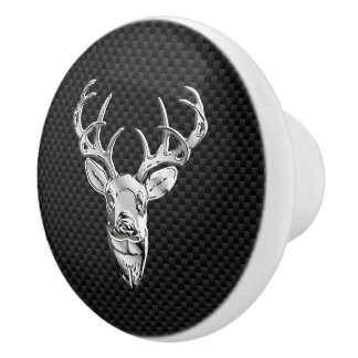 Silver Chrome Deer op de stijlpagina van de koolst Keramische Knop